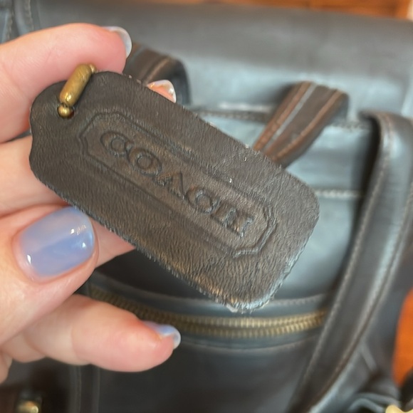 VINTAGE COACH BLACK LEATHER BACKPACK - Picture 4 of 13